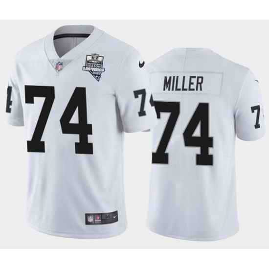 Men's Oakland Raiders White #74 Kolton Miller 2020 Inaugural Season Vapor Limited Stitched NFL Jersey
